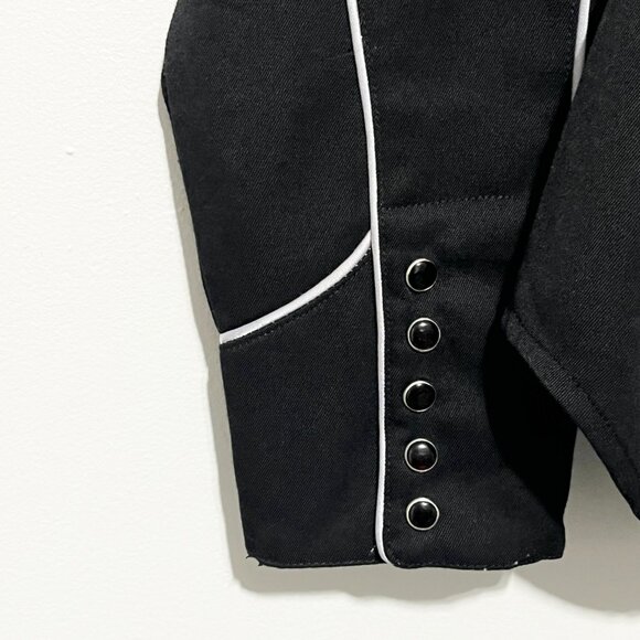 Roper Womens Pearl Snap Shirt Sz L Black Western Rodeo Ranch Embroidered Country - Picture 5 of 9